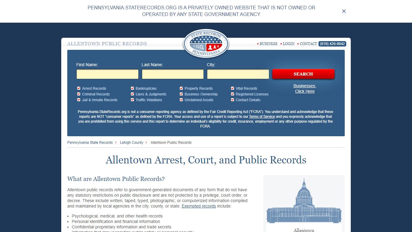 Allentown Arrest and Public Records | Pennsylvania.StateRecords.org