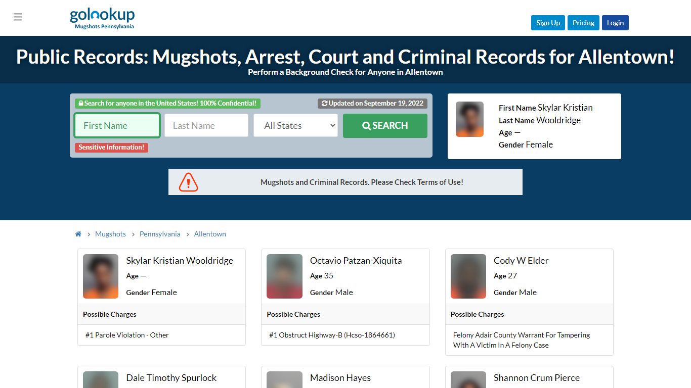 Mugshots Allentown, Arrest Records Allentown - GoLookUp